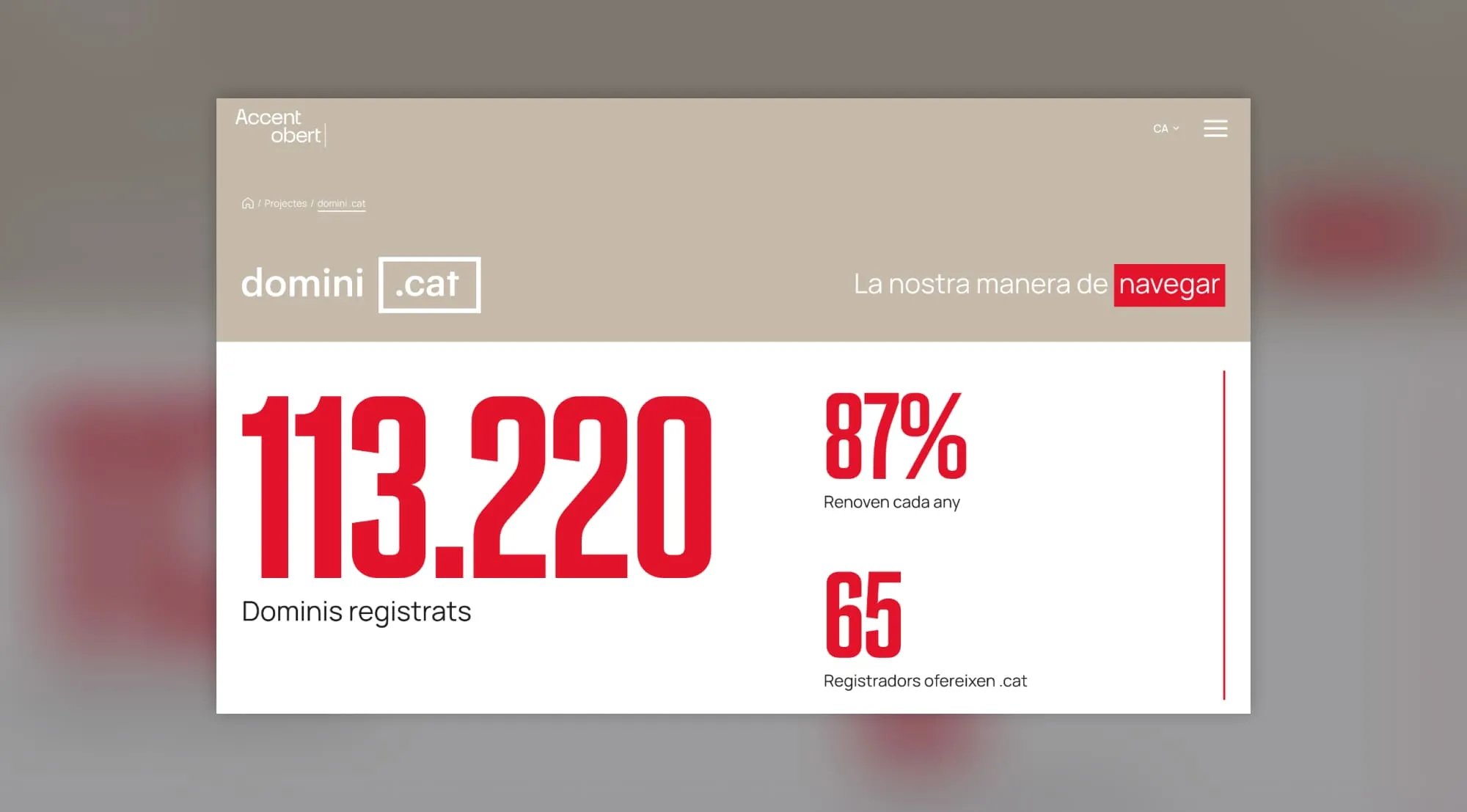 Detalle de secciones de contenido de Accent Obert