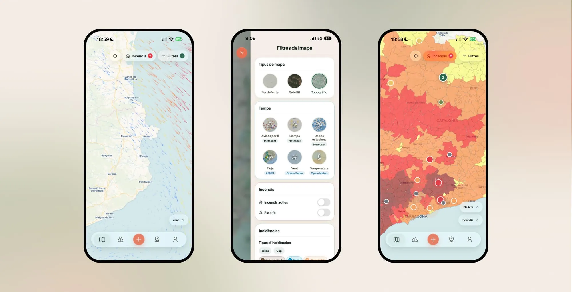 Mapa i capes de riscos naturals a Guaitapp
