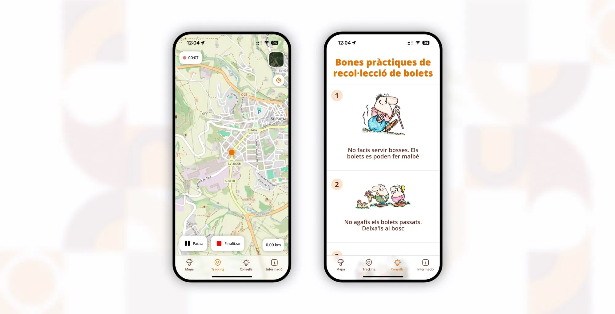 Pantalla de buenas prácticas de Mycotour