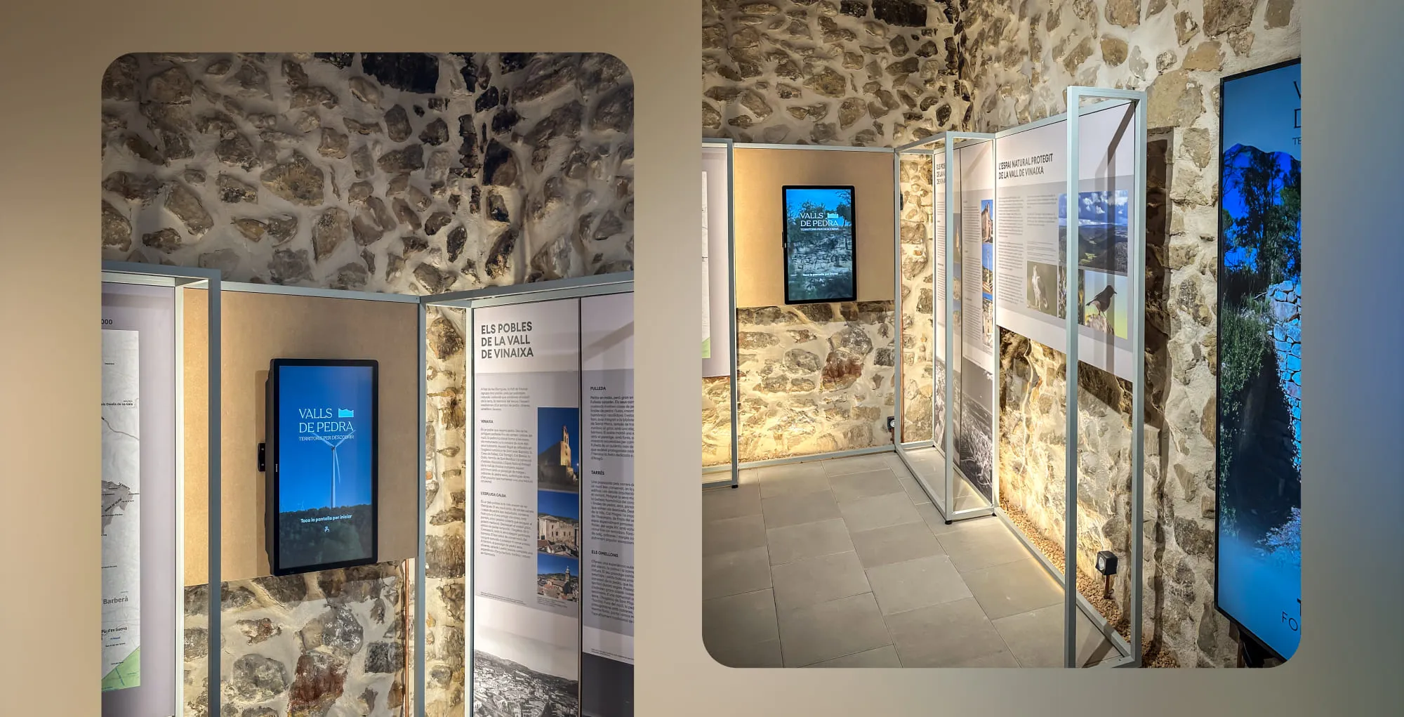 Detalle de la pantalla interactiva de Vall de Vinaixa